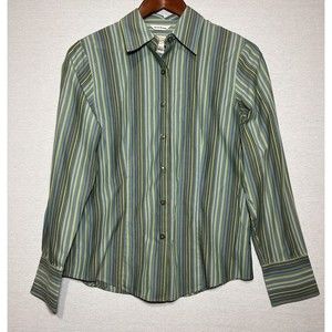Talbots Blouse Women Sz 4 Button Up Long Sleeve Shirt Wrinkle Resistant Collar